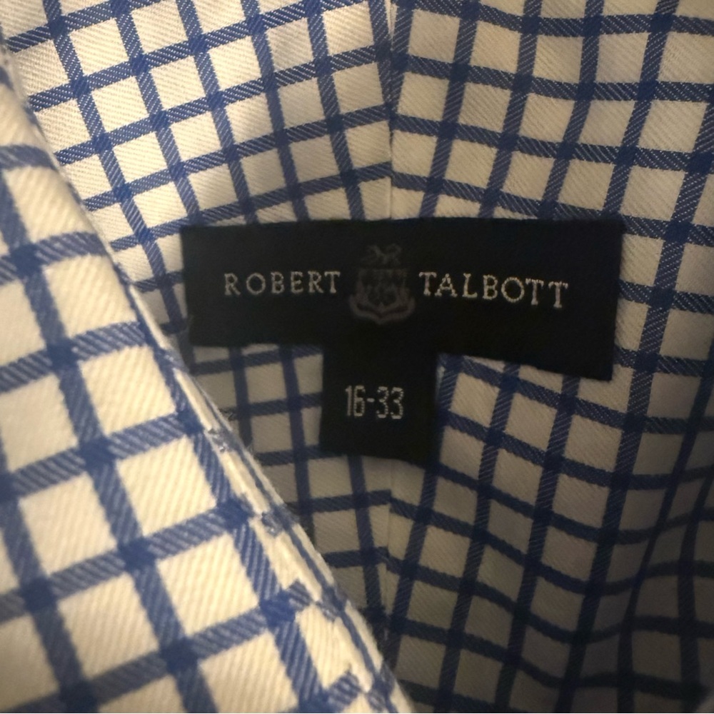 Robert Talbott Blue and Cream Grid Shirt